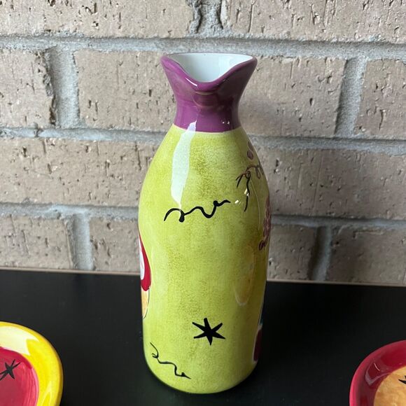 Jennifer Brinley Certified International Cheese/Wine Small Pitcher  Snack Plates - Picture 9 of 16